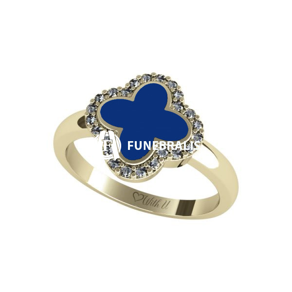 Prsten velký Flower Exclusive - modrý