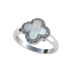 Prsten velký Flower Exclusive - šedá perleť