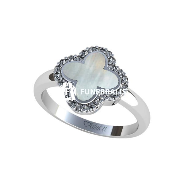 Prsten velký Flower Exclusive - šedá perleť