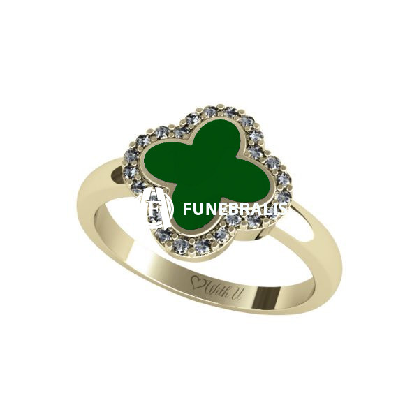 Prsten velký Flower Exclusive - zelený